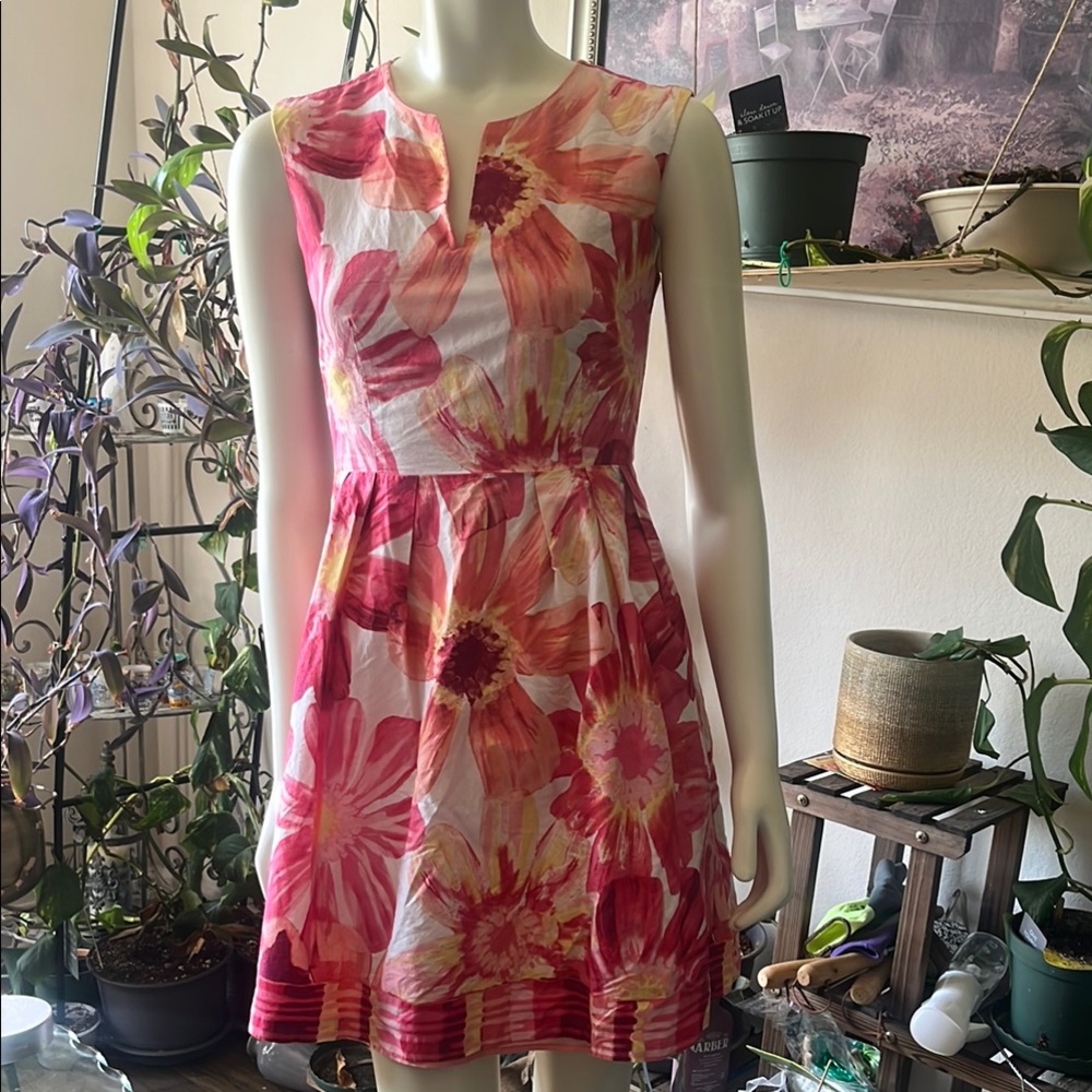 Kim Rogers Floral Pink Sleeveless Dress